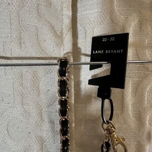 Brand NewLane Bryant Belt 26 28 Black Faux Leather Gold Tone 3X Plus Size